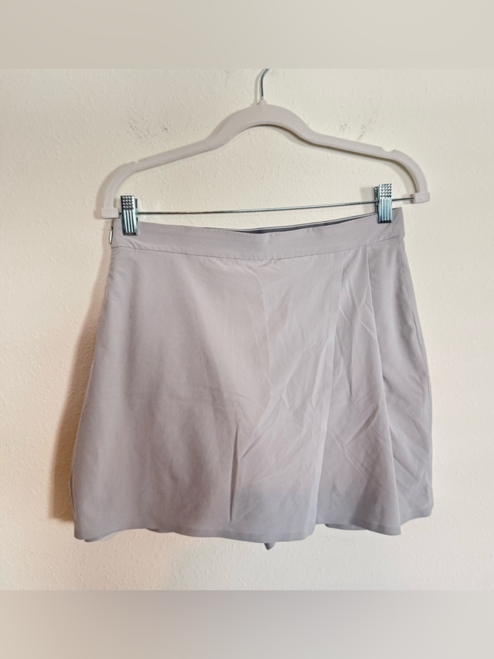 Athleta Skort Womens 8 Planner Gray Stretch Pleated Side Zip Pocket Golf Active